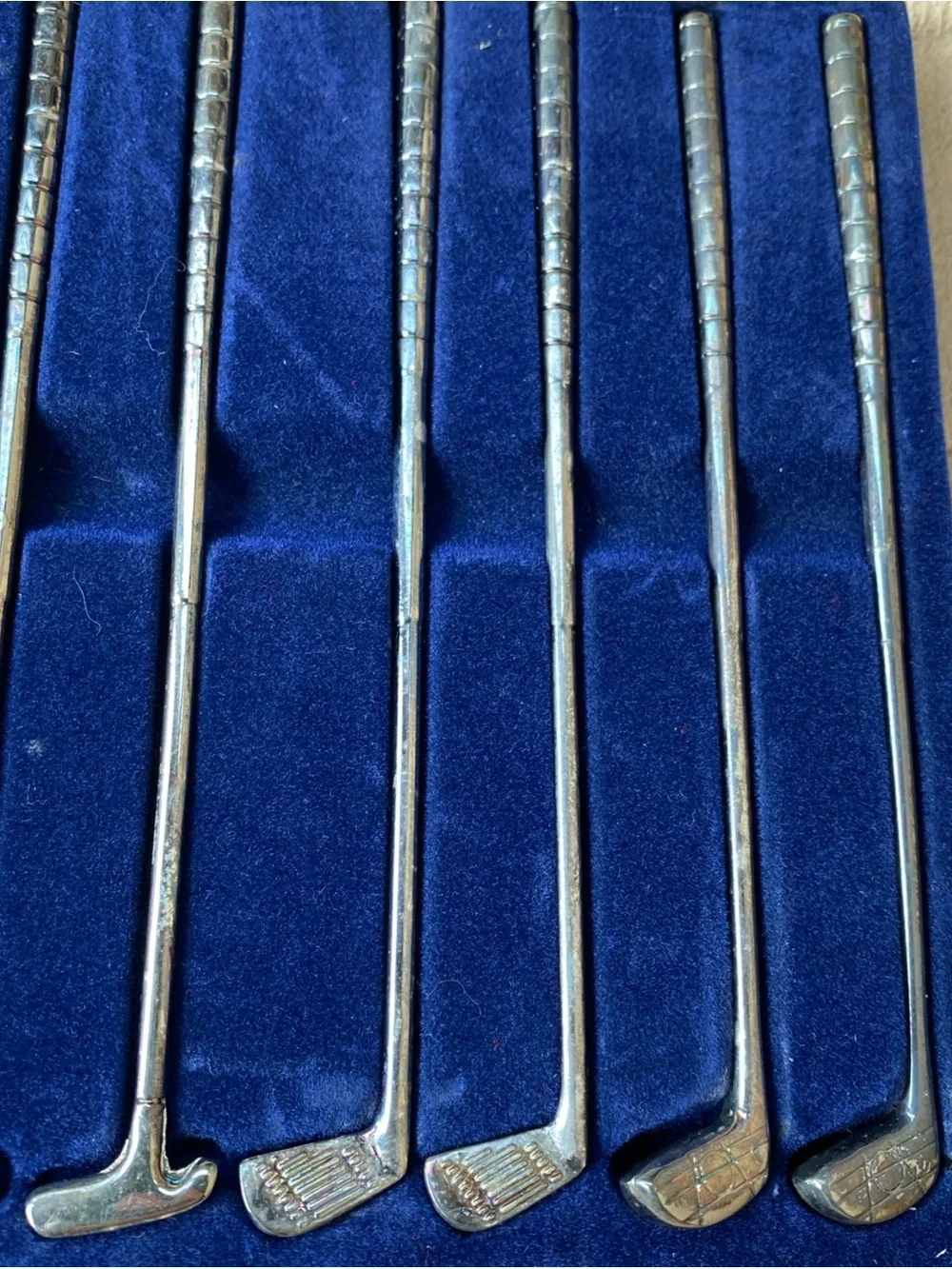 Silverplated Golf Stir Cocktail Sticks Set of 6 VTG International Silver Co.